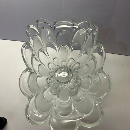 Vintage Glass Pedestal Floral Dish