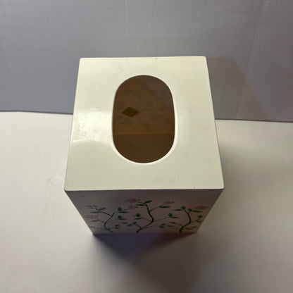Creamy and Pink Rose Floral Design Tissue Box