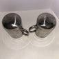Metal, silver tone Pepper & Salt Shakers with Handle