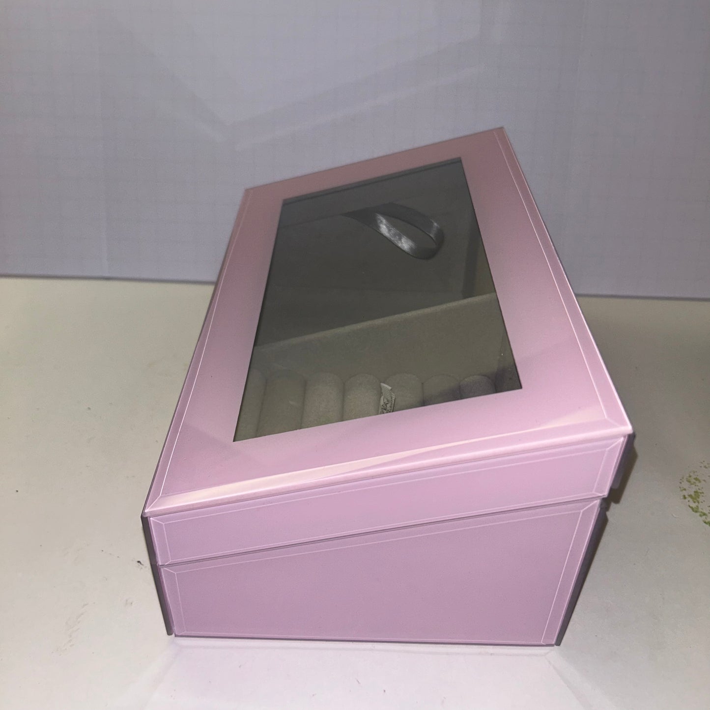 Pink Glass Jewelry Box