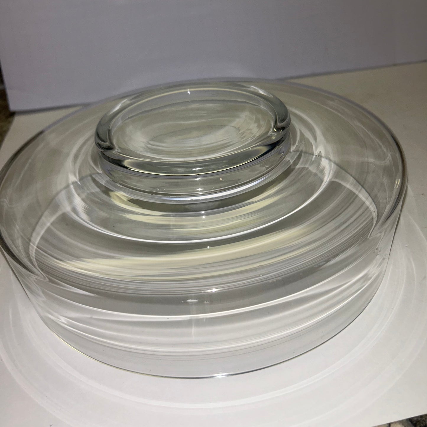 Glass Serving Dish w/ Center Dip Bowl