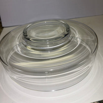 Glass Serving Dish w/ Center Dip Bowl