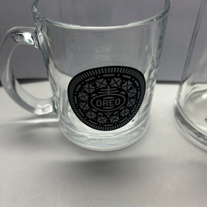 Oreo Cookie Clear Glass Mugs (set of 2)