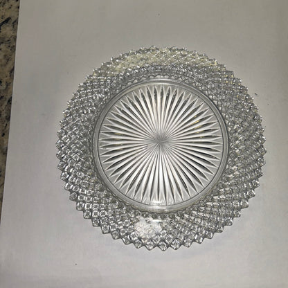 Vintage Princess Diamond Cut Crystal Glass Decor Plate and Bowl (Set of 3)