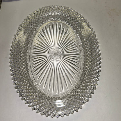 Vintage Princess Diamond Cut Crystal Glass Decor Plate and Bowl (Set of 3)