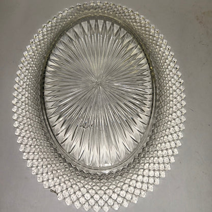 Vintage Princess Diamond Cut Crystal Glass Decor Plate and Bowl (Set of 3)