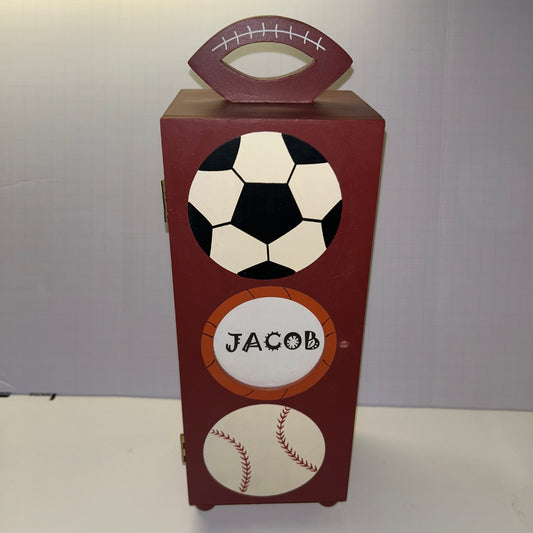 Custom Sports Themed Trinket Box With Picture Frame- Kids