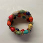Multi-Color and Gold Beaded Bracelet w/ stretch (Lg size) stretch