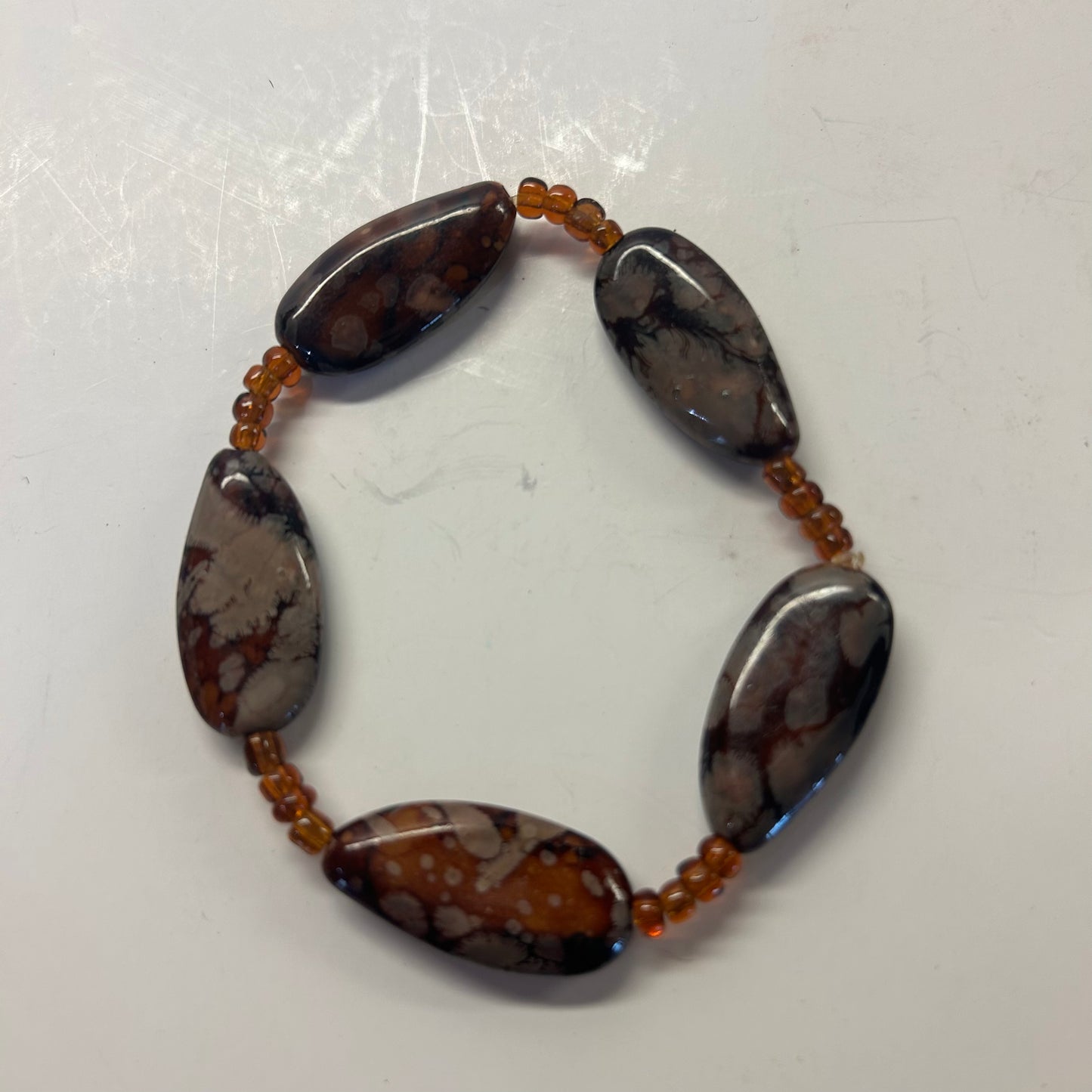 Brown tortoise Shell Design Bracelet stretchy
