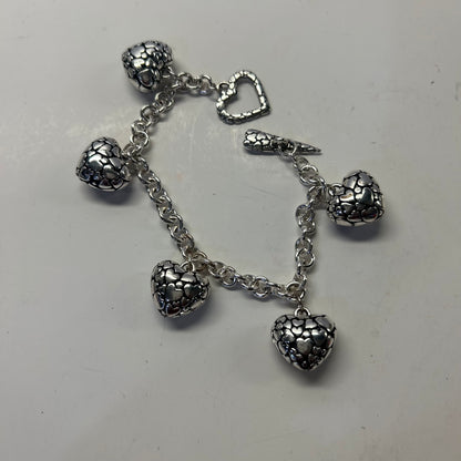Silver Heart Charm Bracelet (Lg size)