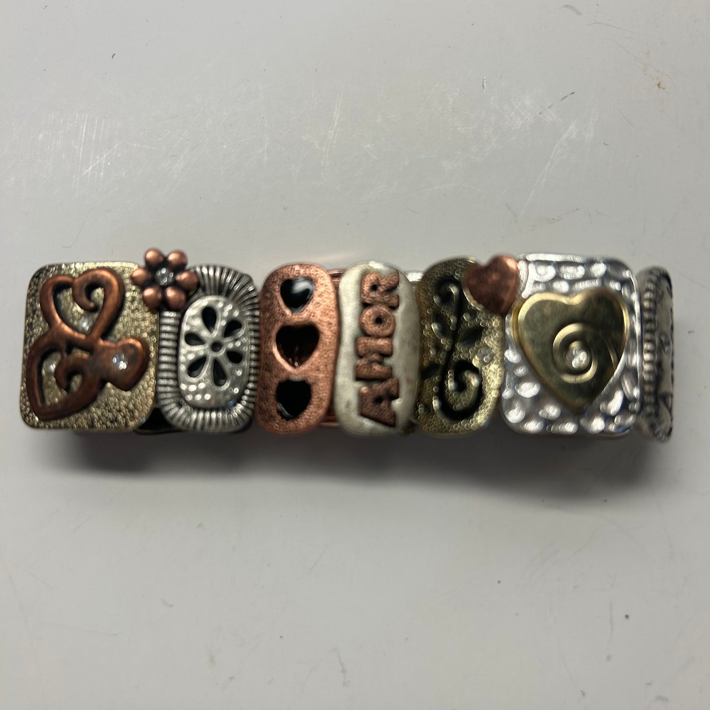 LOVE Multicolored Metal Bracelet (stretchy)