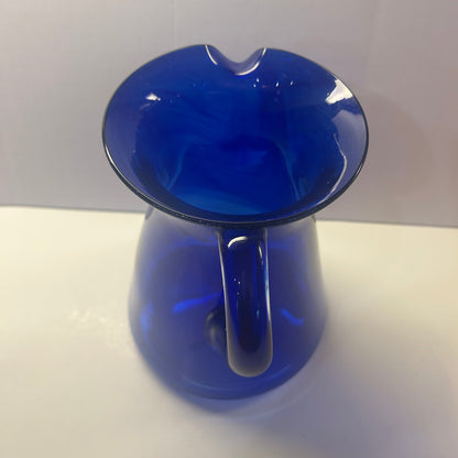 Cobalt Blue Glass Pitcher
