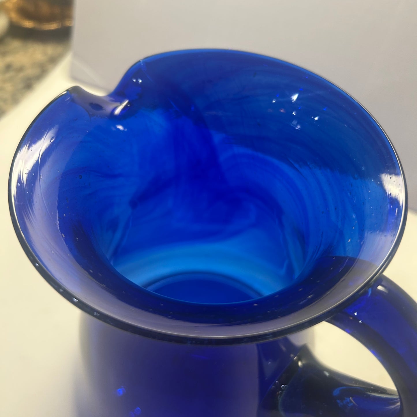 Cobalt Blue Glass Pitcher