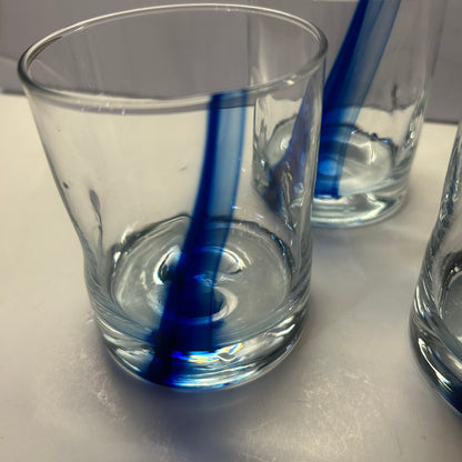 Crisa Libby Blue Ribbon Cobalt Blue Drinking Glasses (set of 4)