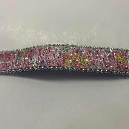 Pink Glitter Belt w/ Silver Beaded Trim for Girls 31”