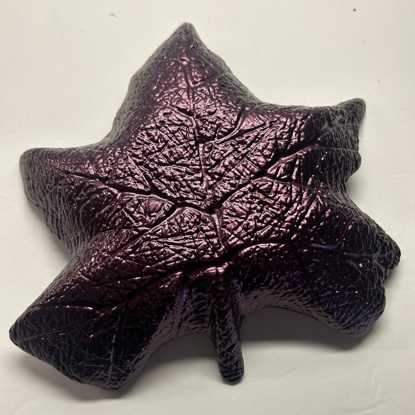 Iridescent Purple Maple Leaf Trinket/Candy Dish
