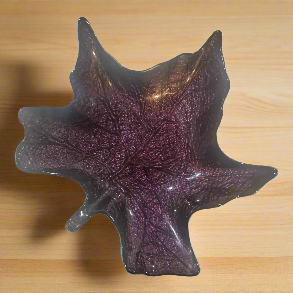 Iridescent Purple Maple Leaf Trinket/Candy Dish