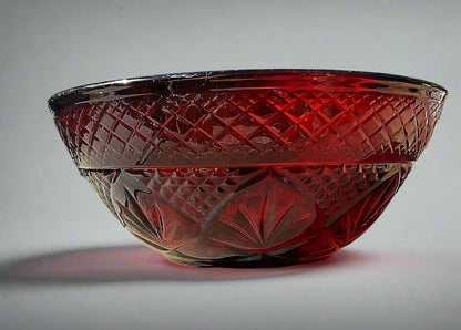 Vintage Ruby Red Glass D’ARQUES DURAND “Antique” Bowl (Set of 8)